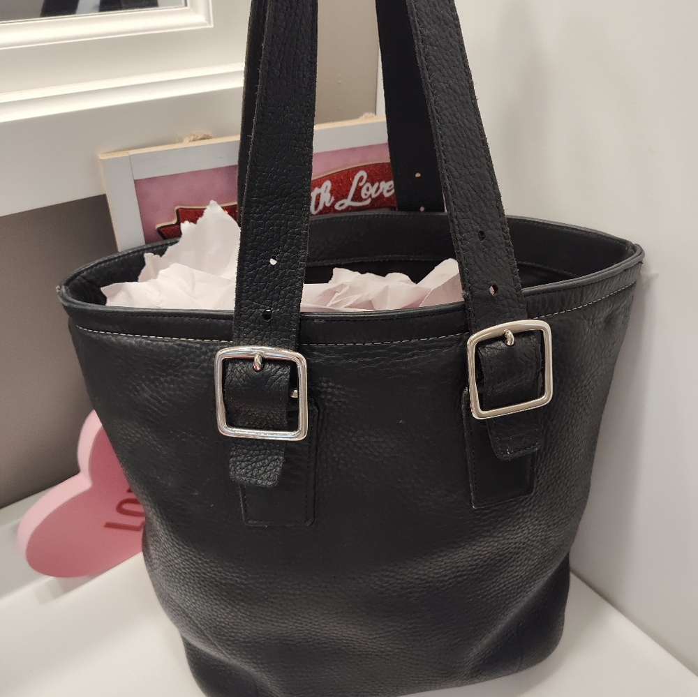 🖤Rare Vintage 90's Coach Hamilton Milbrook Pebbled Leather Shoulder Tote #9600 - Picture 6 of 16